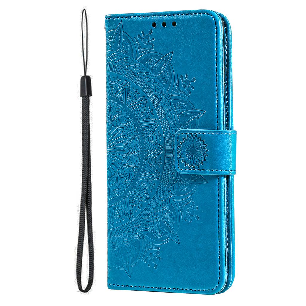For iPhone 17 Pro Max Stand Case Imprinted Totem PU Leather Wallet Phone Cover with Wrist Strap
