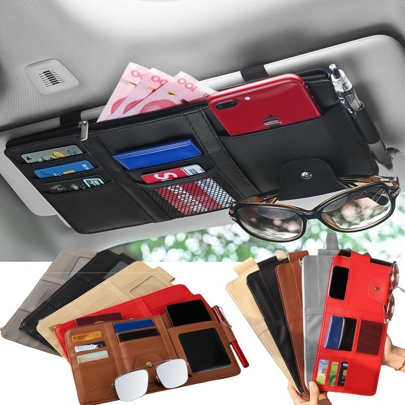 Car Sunshade Storage Clip. Multi Functional Car ID Card and Bill Storage Bag. Glasses and Mobile Phone Storage Hanging Bag