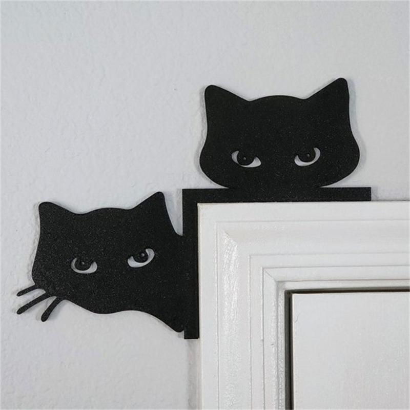 Sturdy Metal Cats Silhouettes for Door Frames Stylish Home Accent Accessory in Various Poses Home Accessory Decoration