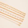 7Pcs/Set Bohemian Bracelet For Women Punk Style Cold Color Pearl Metal Multi-layer Hollow Twisting Snake Chain Simple Jewelry