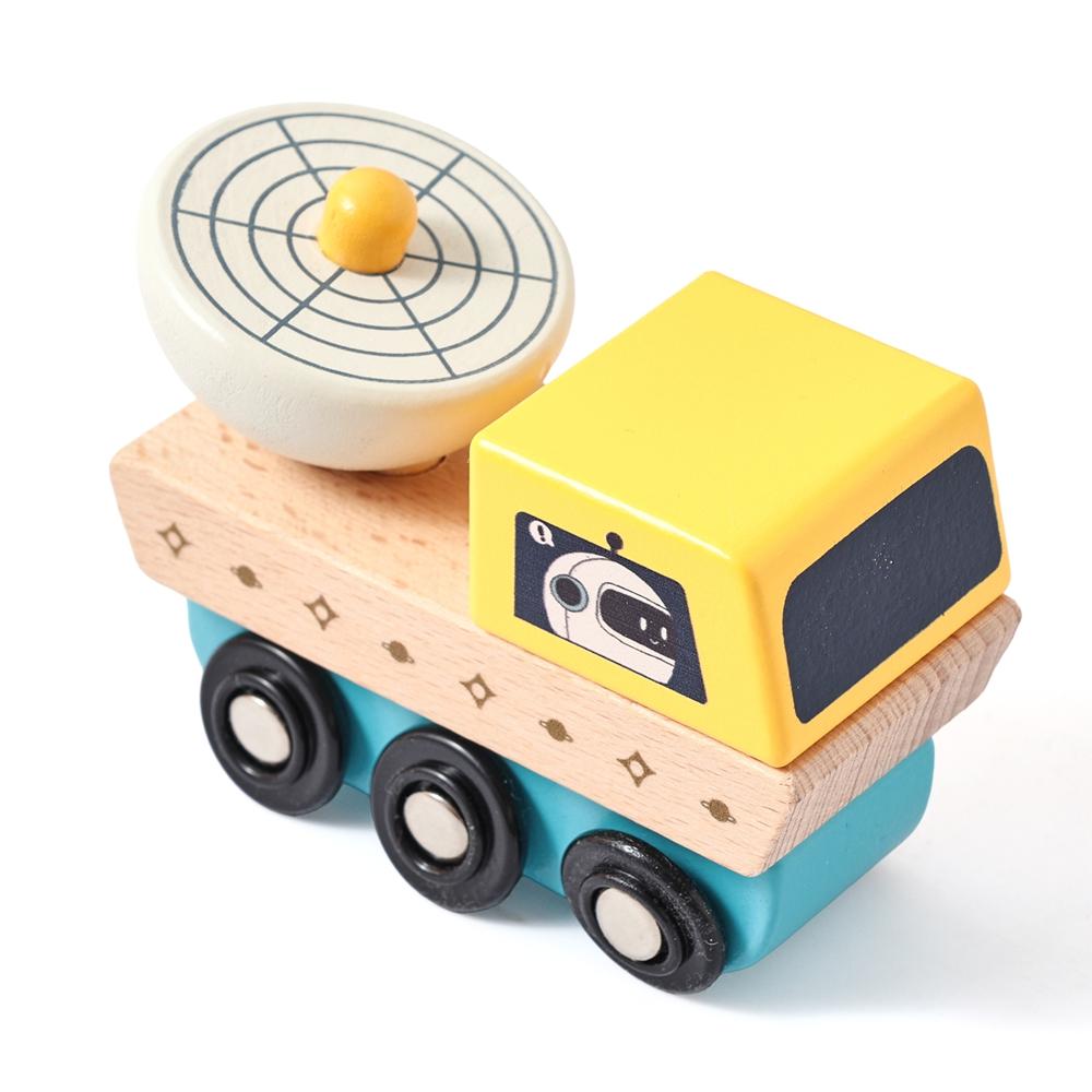 

Montessori Baby Toys Wooden Cartoon Space Rocket Game Set Magnetic Space Vehicle Baby Space Knowledge Education Toys Kid‘s Gift