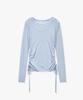 MONGDOL [Set] Side Shirred Layered T-Shirt Sky Blue Mdts067Skyblue