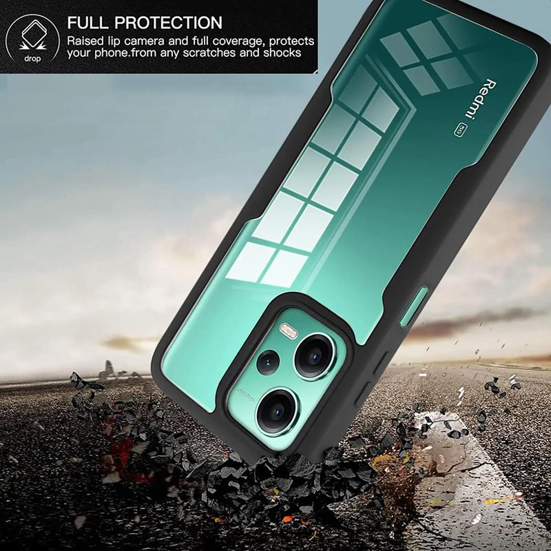 360 Full Shockproof Silicone Case For Xiaomi Redmi Note 11 12 13 14 Clear PC Dual Layer Phone Case Cover For Redmi Note 10 9 Pro