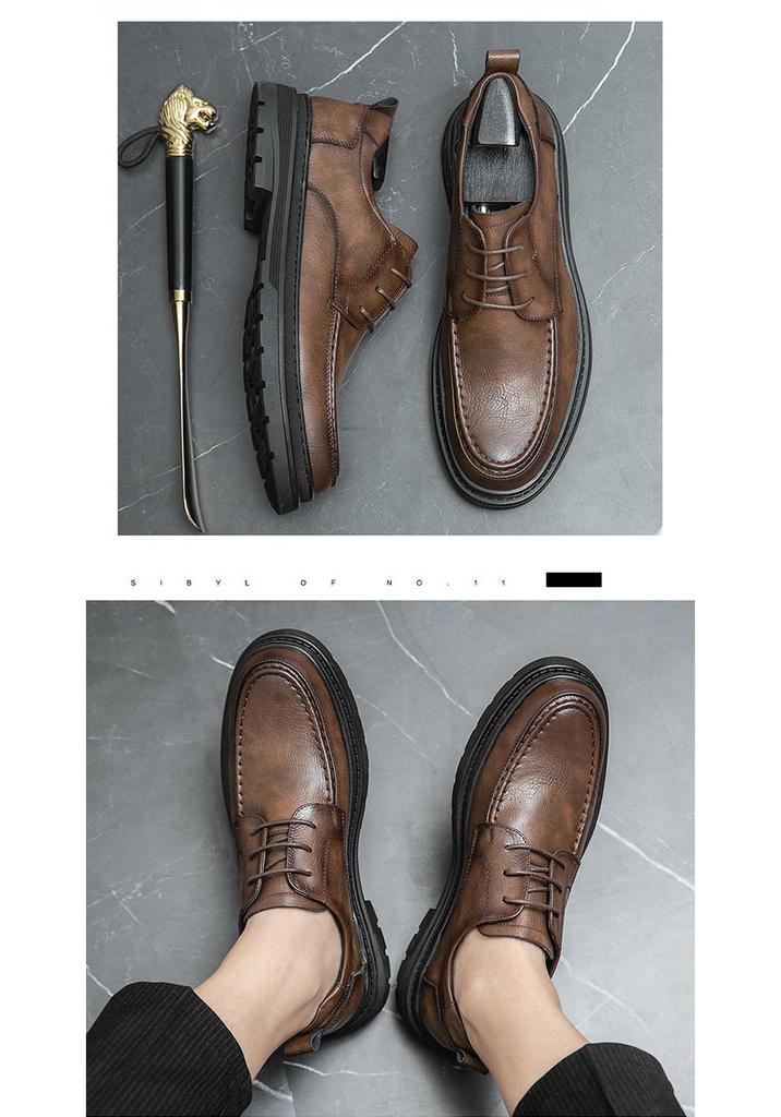 2024 Autumn/Winter Men's Comfortable Leather Lace-up Brogues - Casual British Business Formal Shoes