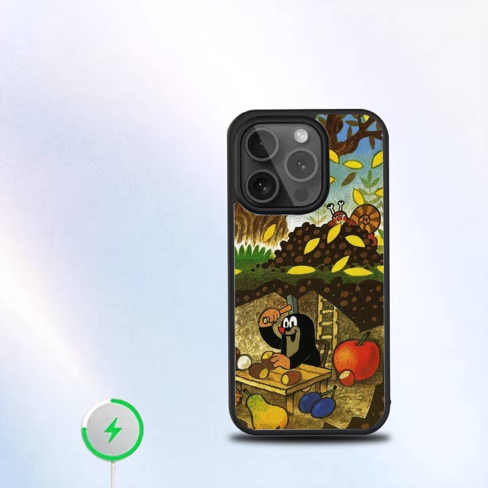 Cartoon Littles Mole Phone Case For iPhone 16,15,14,13,12,11,Pro,Max,Plus,Mini,SE New Magsafe Magnetic Wireless Charging