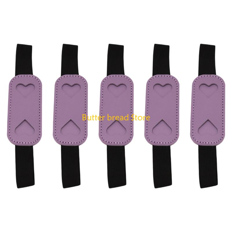 W89C 5Pcs Elastic Band Pencils Case for Hardcover Notebook Leather Pen Pouches Pen Organiser for Hardcover Notebook Journal