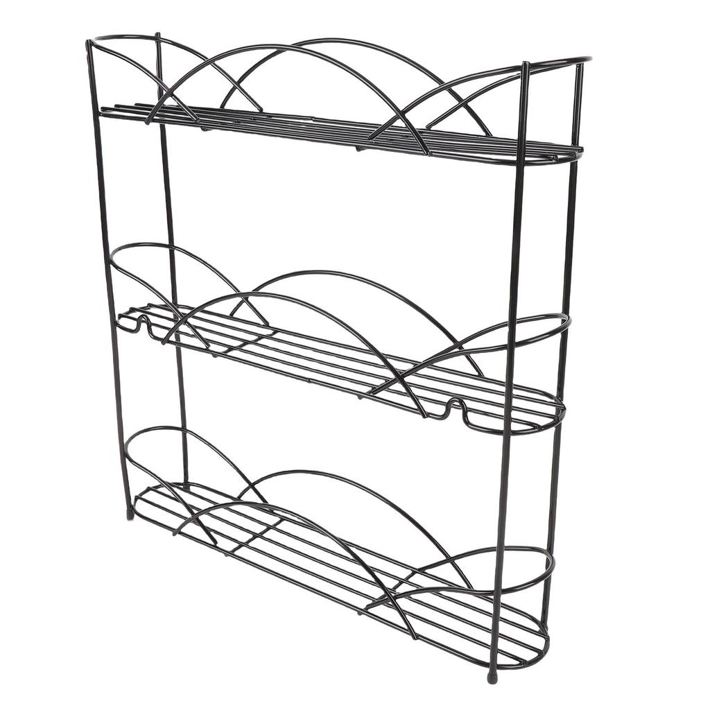 Seasonings Rack 3 Tier Metal Seasonings Organizer with Anti Slip Rubber Foot Pads for Kitchen Countertop