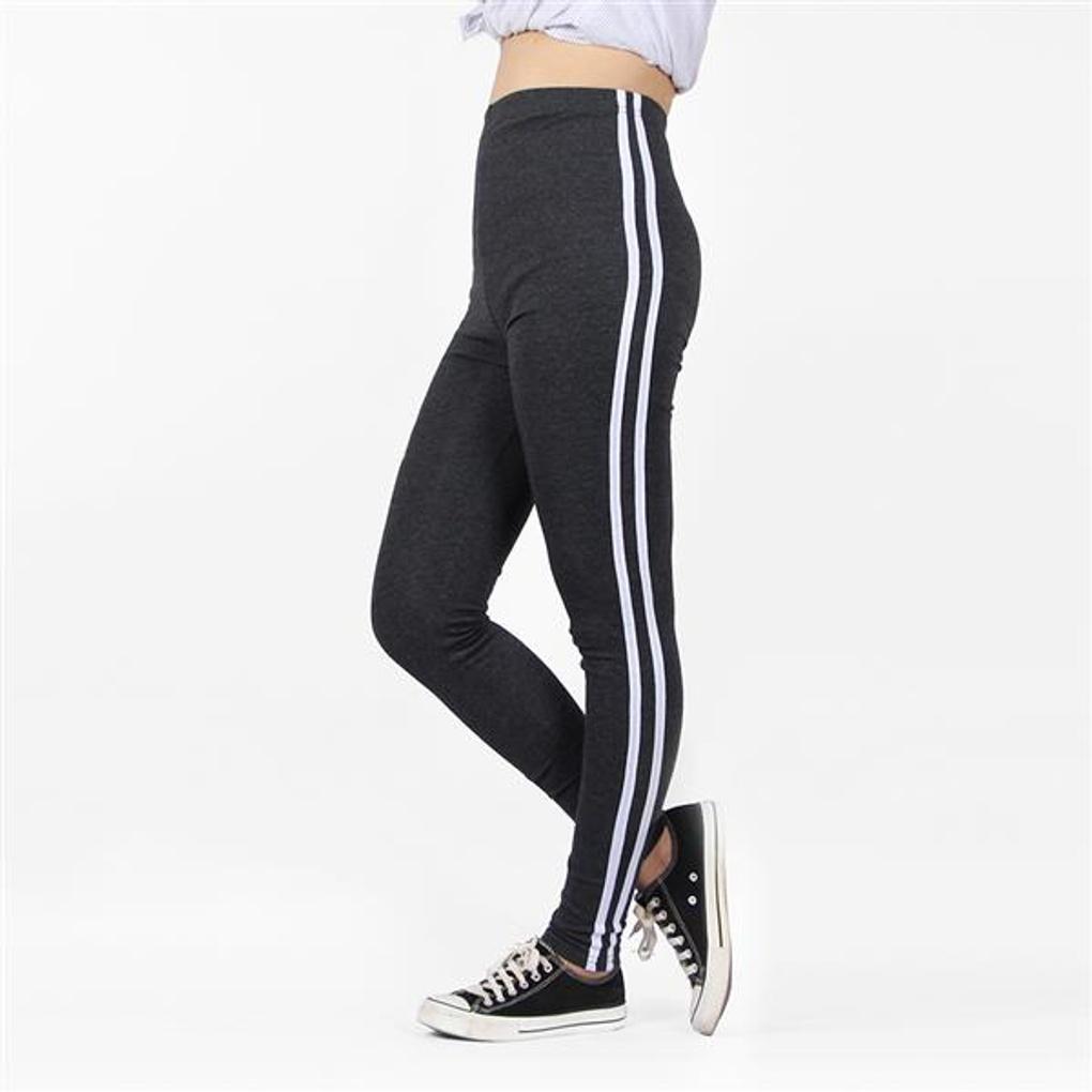 Träningsleggings med linje-till-linje-design (Mörkgrå)