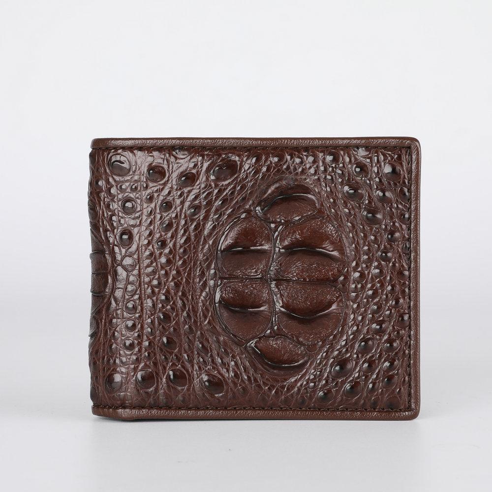 

Кошелек с тиснением под крокодила Мужской короткий кошелек из ПУ кожи с принтом RFID-кошелек коричневый