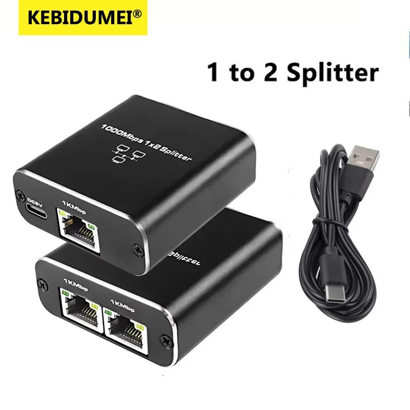1000Mbps 1 In 4 Out Ethernet Adapter 1 To 2/4 RJ45 LAN Internet Splitter Cat 6 RJ45 Gigabit Switch for PC Laptop TV Box Router