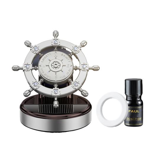 Solenergi bilaromaterapi 360 graders rotasjon Luftfrisker Biltilbehør Interiør Kreativ rorform Auto luftrenser