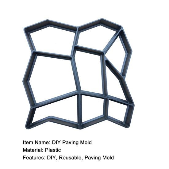 Pave Garden Återanvändbar DIY Stone Road Betong Cement Tegel Beläggning Trottoar mögel