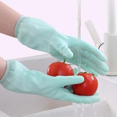 Neuer wasserdichter Gummihandschuh mit elastischem Band 31cm Spülhandschuh Reinigungsgerät Küche Latexhandschuh Haushalt