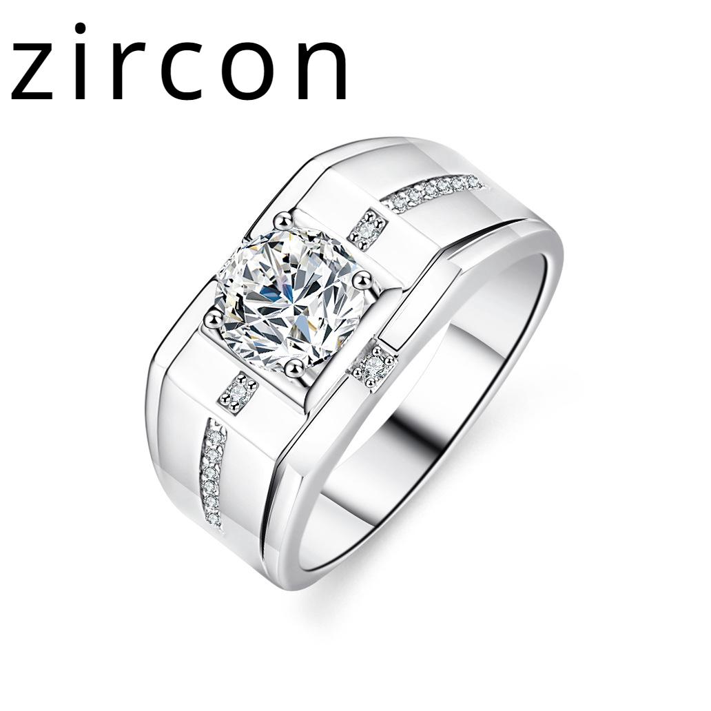 

Кольцо из серебра 925 пробы с платиновым покрытием и высокоуглеродистым бриллиантом из муассанита, простое и элегантное мужское кольцо, обручальное кольцо, предложение обручального кольца, кольцо с бриллиантом 15