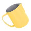 Coffee Latte Art Pitchers Bevel Design 450ml Stainless Steel Milk Frothing Pitcher for Coffee Milk Pale Yellow