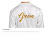 Men's Gold Lettering Wedding Morning Robe - Long, Large Size, Spring/Autumn Cardigan Nightgown