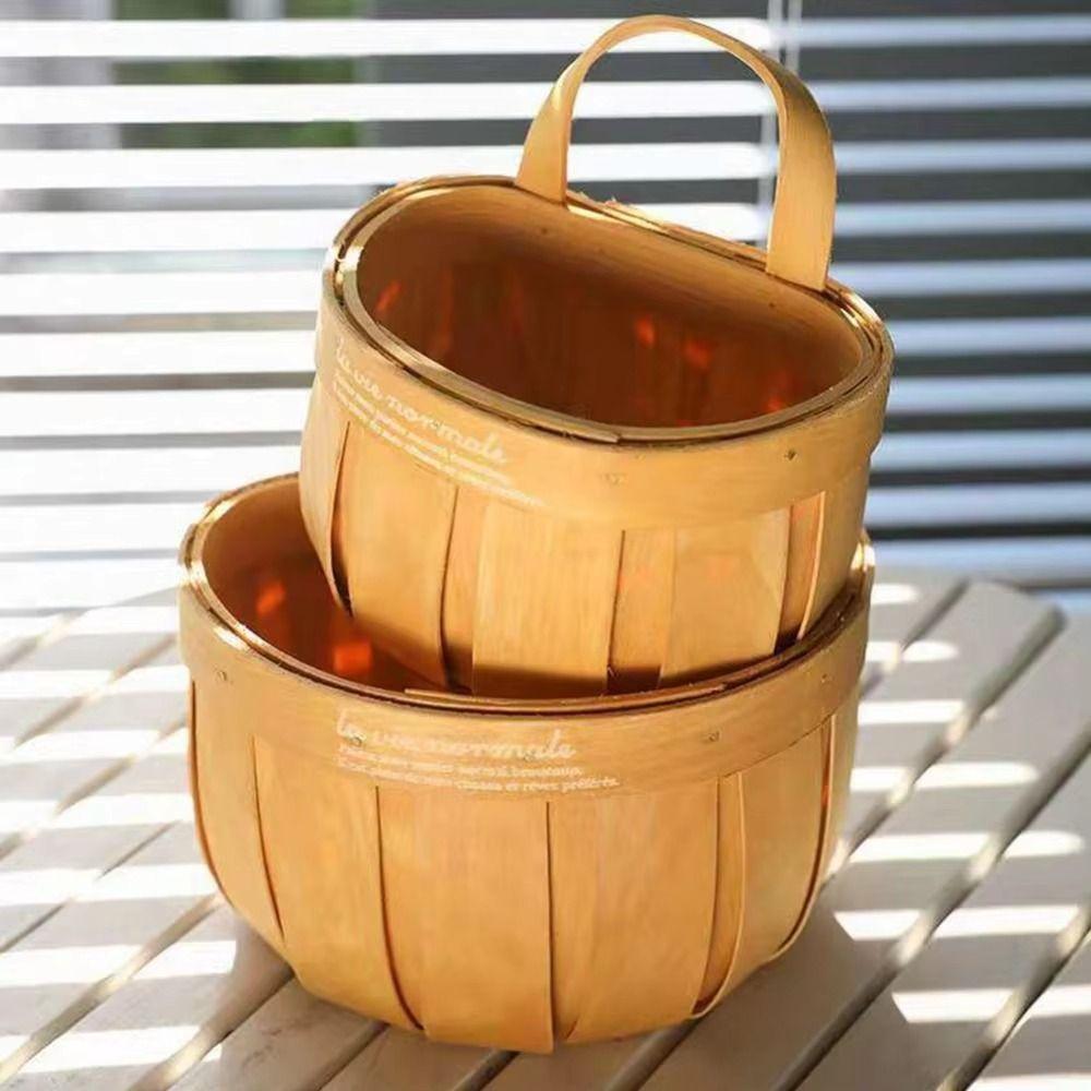 Waterproof Wall Hanging Storage Basket with Handle Desktop Clutter Sorting Box  Farmhouse