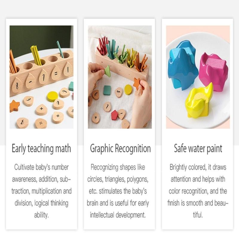 Wooden Math Magnetic Graphic Recognition for Intellgent Improvement Columnar Calculation Number Counting for Kids