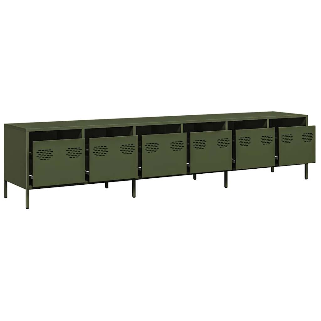 TV Stand Olive Green 202 x 39 x 43.5 cm Cold Rolled Steel
