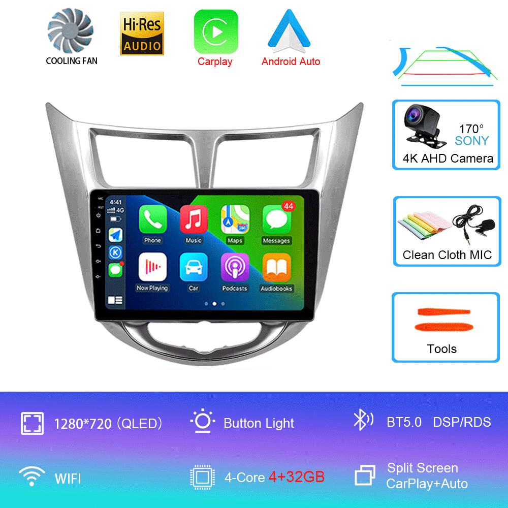 

Автомобильный радиоприемник Android 14 Carplay мультимедийный проигрыватель для Hyundai Solaris Accent i25 2010 - 2016 Автомагнитола Стерео 2din Головное устройство