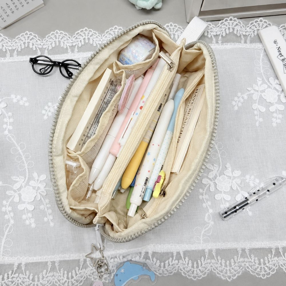 Polka Dot Print Pencil Case Shell Shape Pen Bag INS Stationery Storage Bag  Home Travel