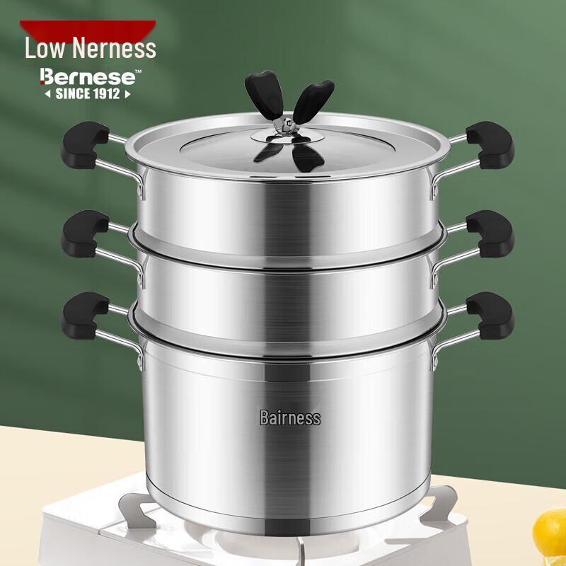 Berness Kitchen 3-Tier Stainless Steel Steamer