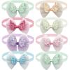 50/100pcs Summer Party Pet Dog Bowties Pet Bulk Angel Wing Lace Sequin Decor Dog Collar for Medium Small Dog Cats Pet Supplies