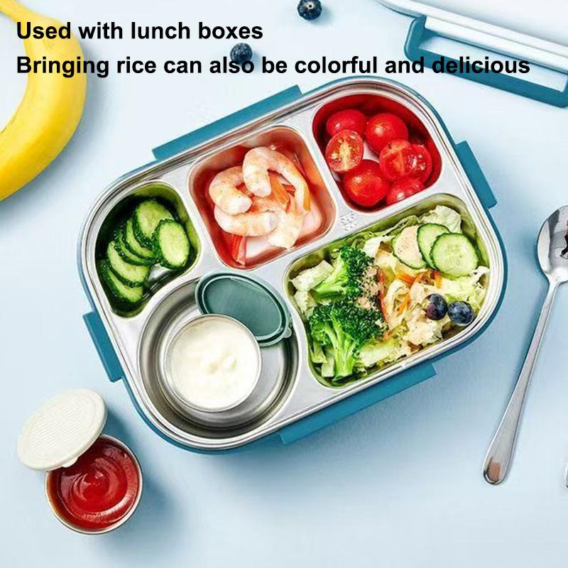 Recipiente para Molho e Tempero em Aço Inoxidável 304 50ml Copo para Molho Tampa de Silicone à Prova de Vazamento Prato para Molhar Salada Pequena Caixa de Armazenamento