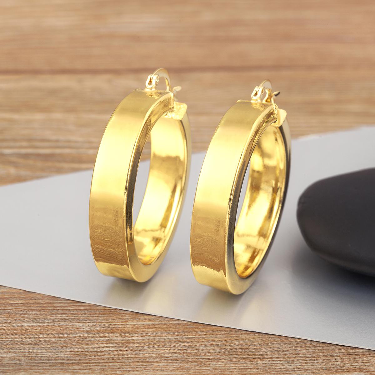 

Nidin High Quality Copper 4 Styles Choice Big Circle Hoop Earrings For Women Female Simple Style Delicate Ear Jewelry Party Gift