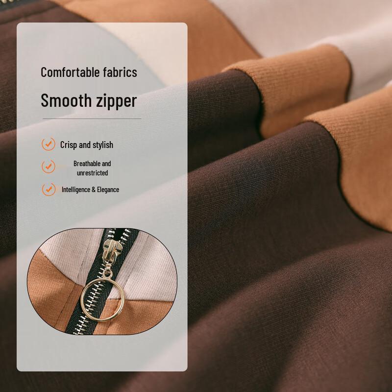 Qianlian Middle-Aged Women's Striped Hooded Sportswear Set