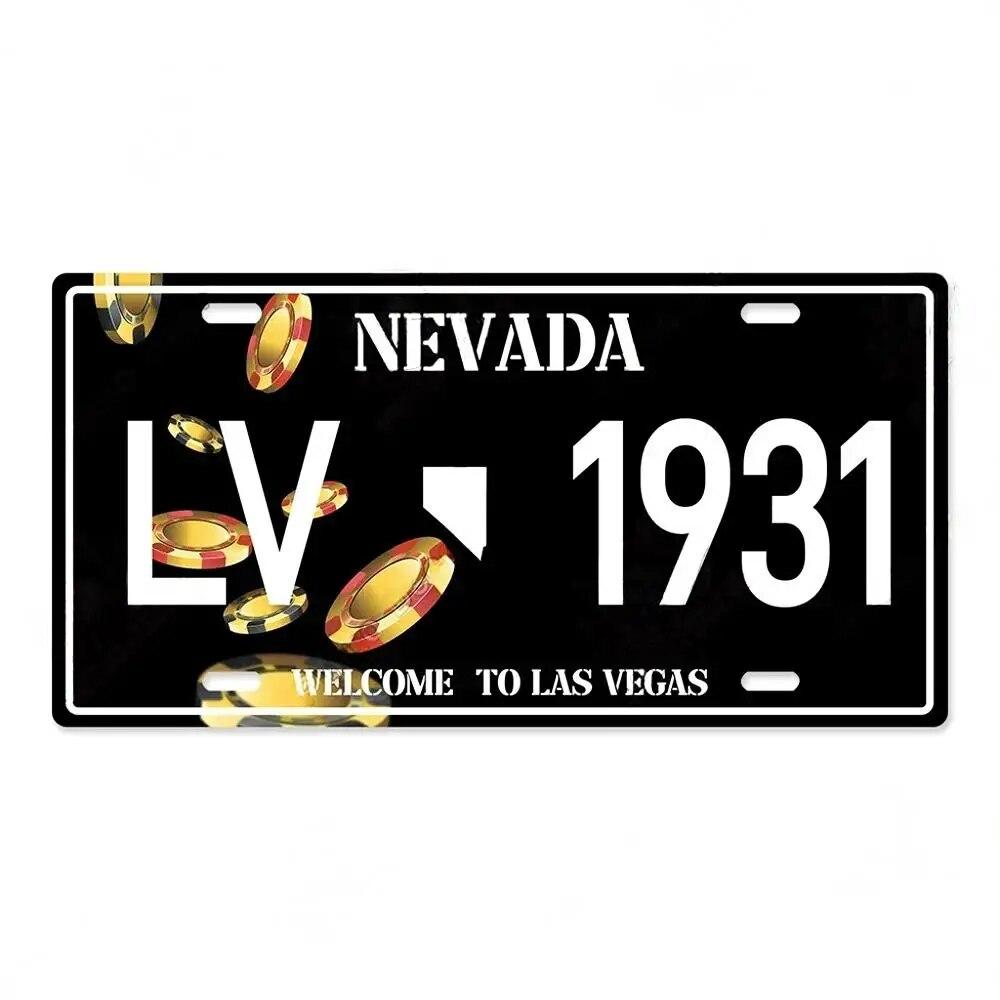 Vintage Las Vegas Metal Tiin Signs Decor Licenses Metal Plate Plaque Wall Decor for Living Room Club