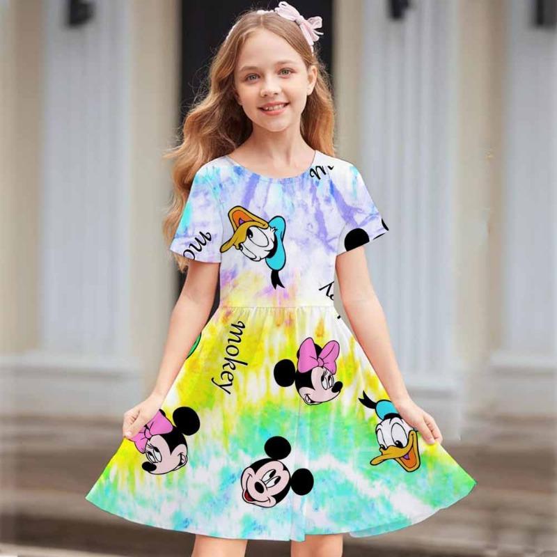 Miceky Mouse Women's Short Sleeved Dress Cosplay Dress Costume 3D Printing Casual Street