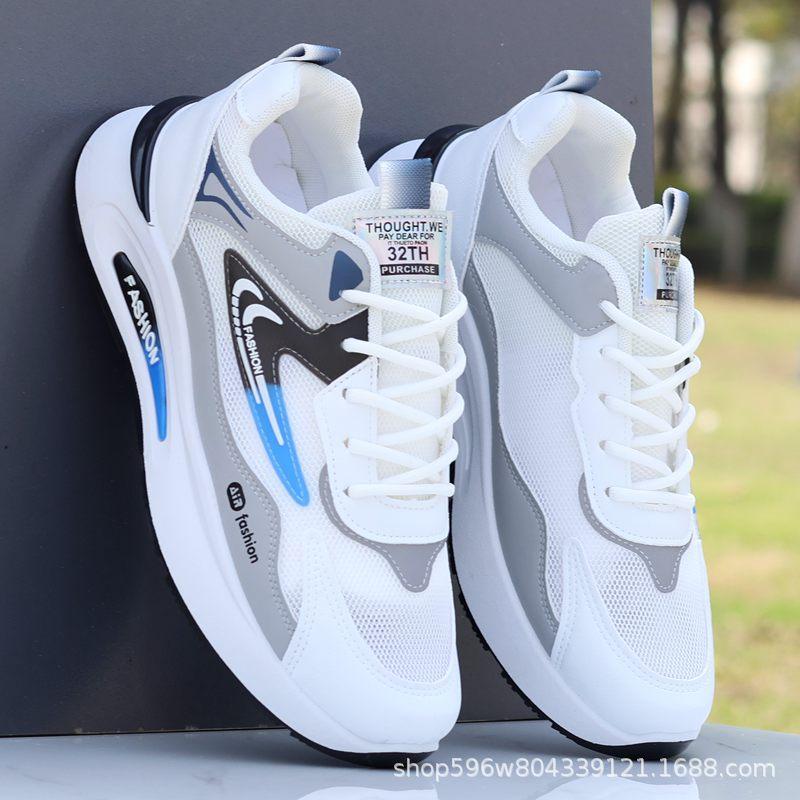 

Летние мужские кроссовки сетчатые дышащие полые сетчатые спортивные кроссовки мужские повседневные универсальные беговые черно-белые 38