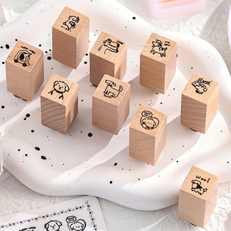 Cartoon Wood Rubber Stamp Lovely Cats Stamp Decorative Stamp Animal Stamp for Card Making