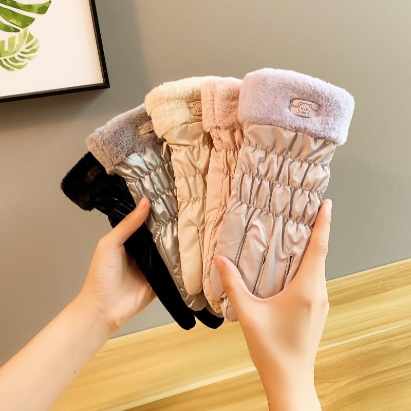 FallSeason and ColdSeason Style Warm Gloves Ladies Driving Plus Velvet Warm Touch Screen Non Slip ColdSeason Skiing Waterproof Cycling