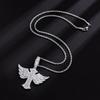 Angel Wings Cross Diamond Pendant Fashion Personality Trendy Men Zircon Jewelry Hip Hop Twist Chain