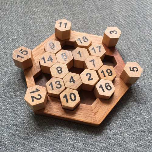 Hexagon Number Puzzle Wooden Montessori Educational Logical Thinking Toys Math Games For Kids And Adults IQ Test Challenge