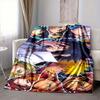1Pc Anime Characters Collage Flannel Blanket, Soft And Comfortable, Casual Warm, Camping Travel, Christmas, Halloween Xmas Gift S1567