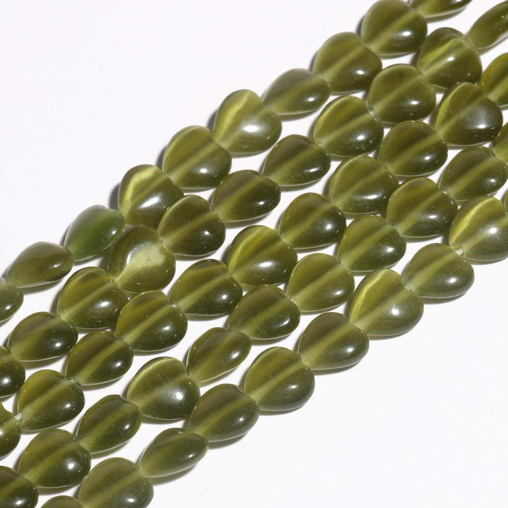 1 Stück Natursteinperlen 8 mm Katzenauge Mondstein Opal Herzformen Mix Farbe Lose Spacer Perlen für Schmuckherstellung DIY Armband Halskette