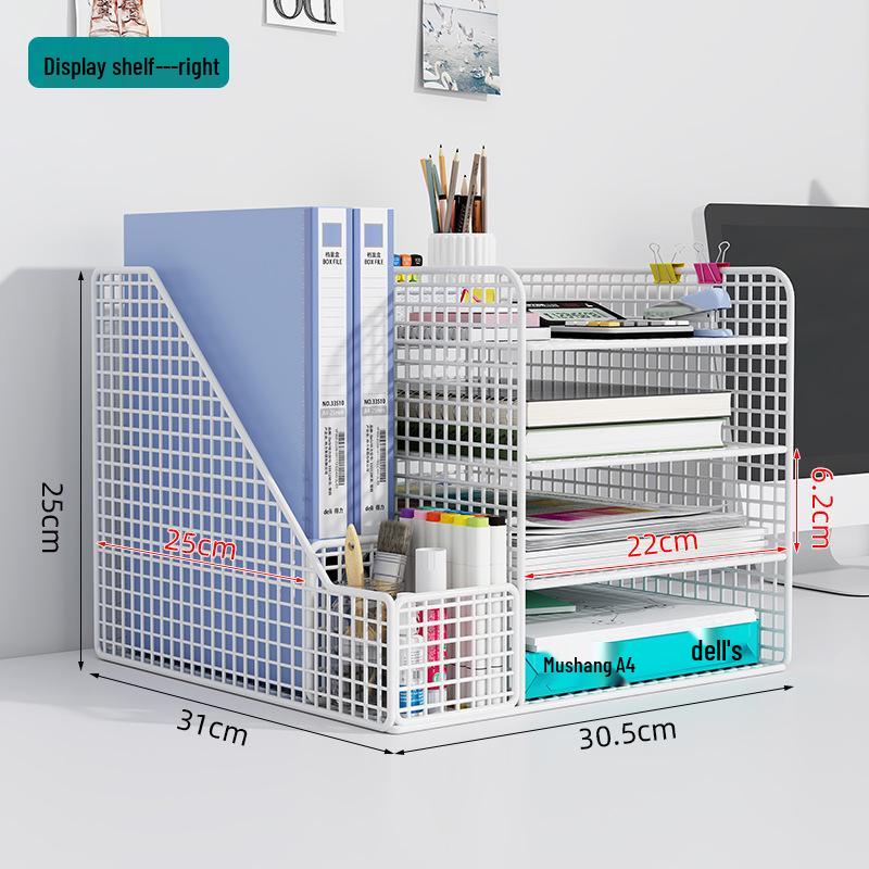 Multilayer Desktop Organizer: File Storage Rack & Office Supplies Set