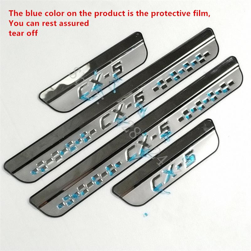 Voor Mazda CX-5 CX 5 CX5 2017~2024 Deurdrempelbeschermer Roestvrij Staal Schrapbord Deurdrempels Pedaalbeschermer Autohoes Auto-accessoires