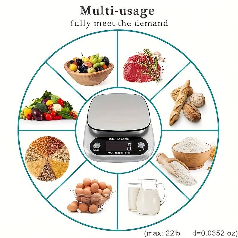 High Precision Kitchen Scale 10kg Electronic Jewelry Food Baking Scale Multifunction Measuring Tool Gram Scale Lcd Display