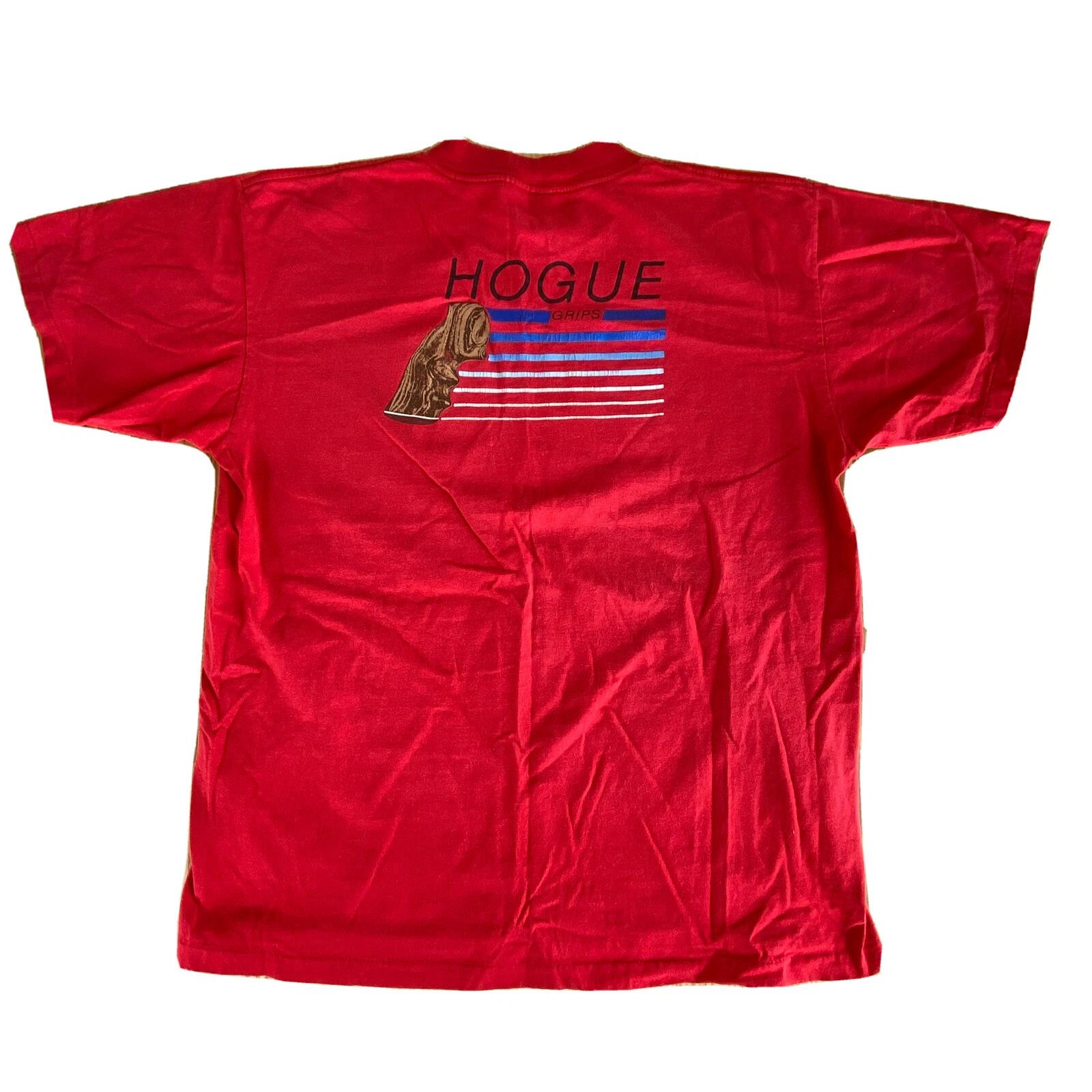 Hogue Grips Vintage 1990s Red Mens Large T Shirt Double Sided Oneita Power T 3XL
