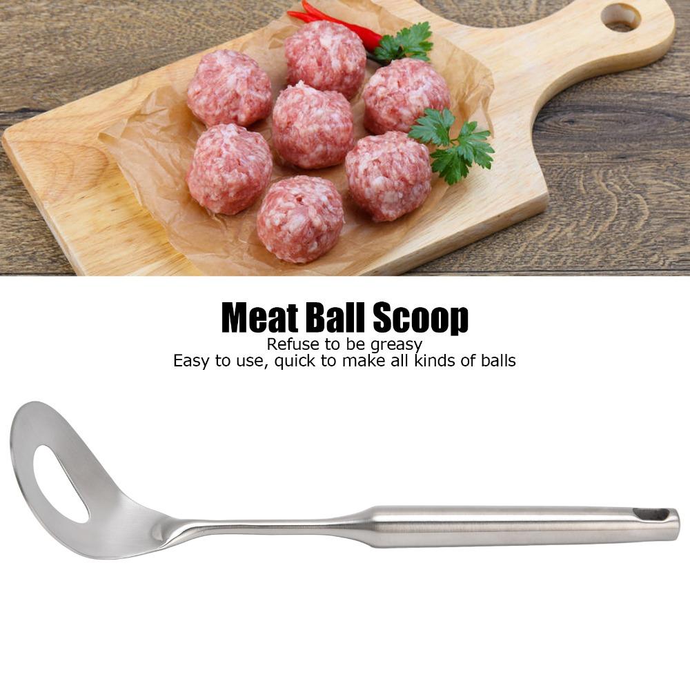 304 Stainless Steel Meatball Spoon with Hole Sliding Making Spoon Kitchen/Dinning Bar