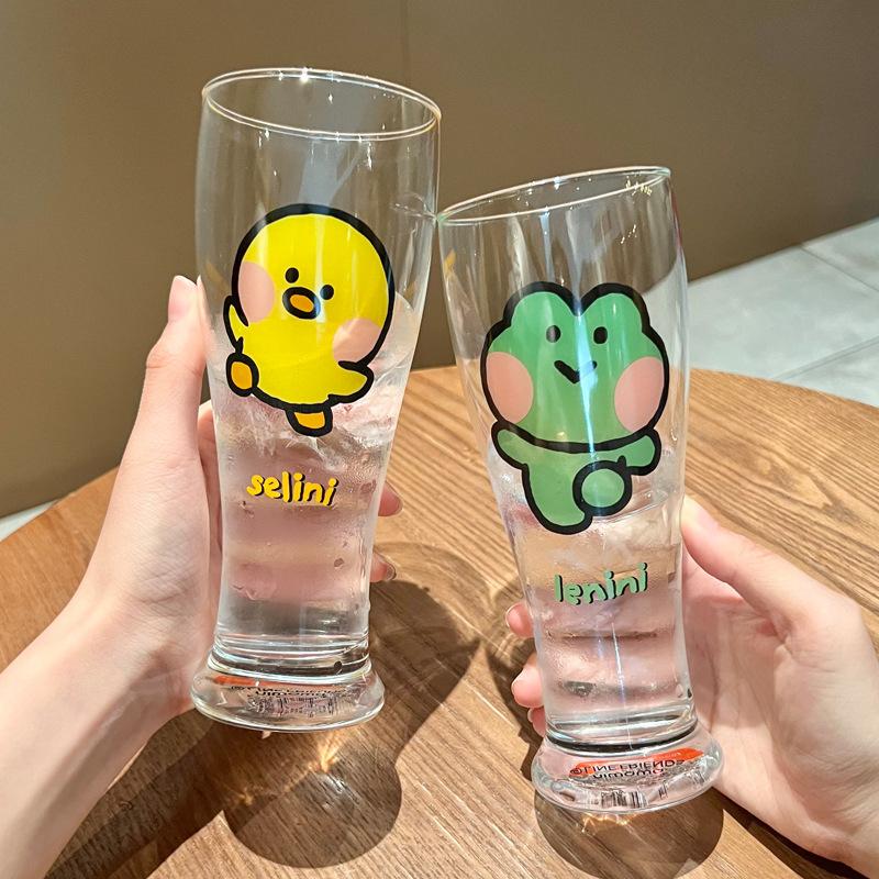 Glass cup girls high value summer cold drink juice cup large capacity drink beer cup