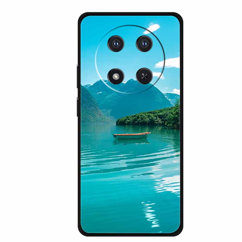 For Honor X9c Case X 9 c Coque Flowers Black Silicone TPU Soft Back Cover For Honor Magic 7 Pro Magic7 5G lite Phone Case Funda