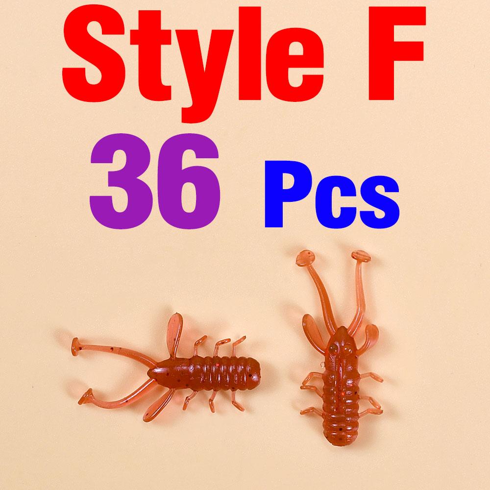 36Pcs Rockfishing Soft Lures 30mm Micro Rubber Artificial TPE Worm Baits Floating Freshwater Swimbaits Silicone Tackle Pesca