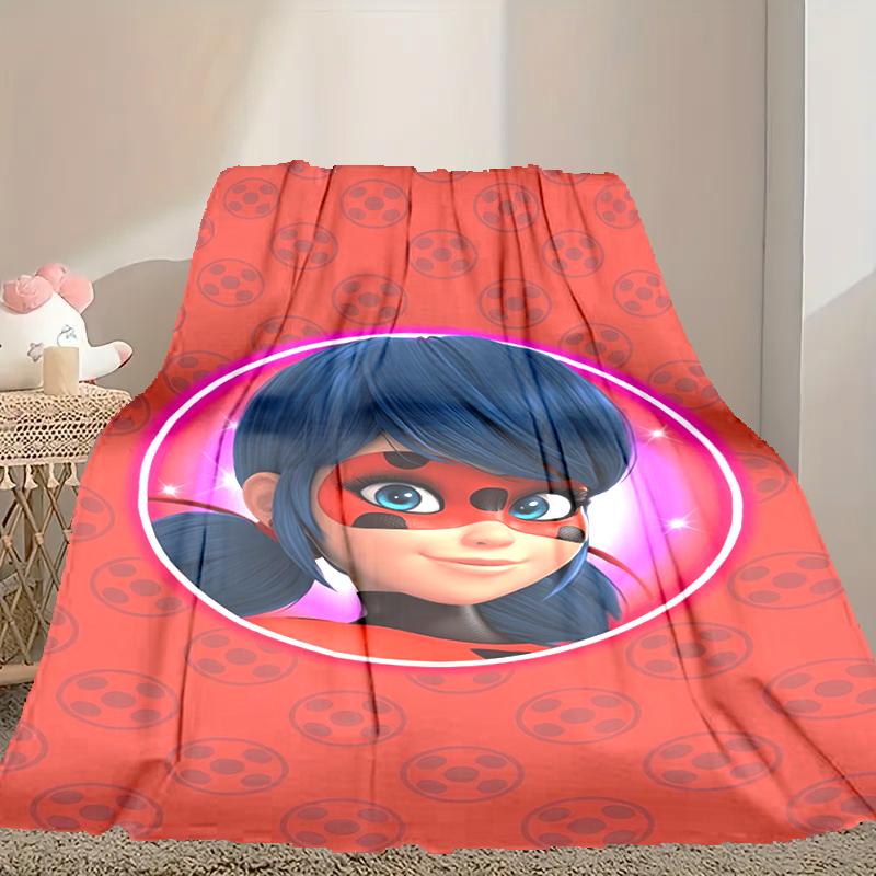 1pz Coperta Coccinella Facile da Curare, Perfetta per Divano, Letto, Casa, Viaggio e Altro, Coperta Stampata Calda e Resistente