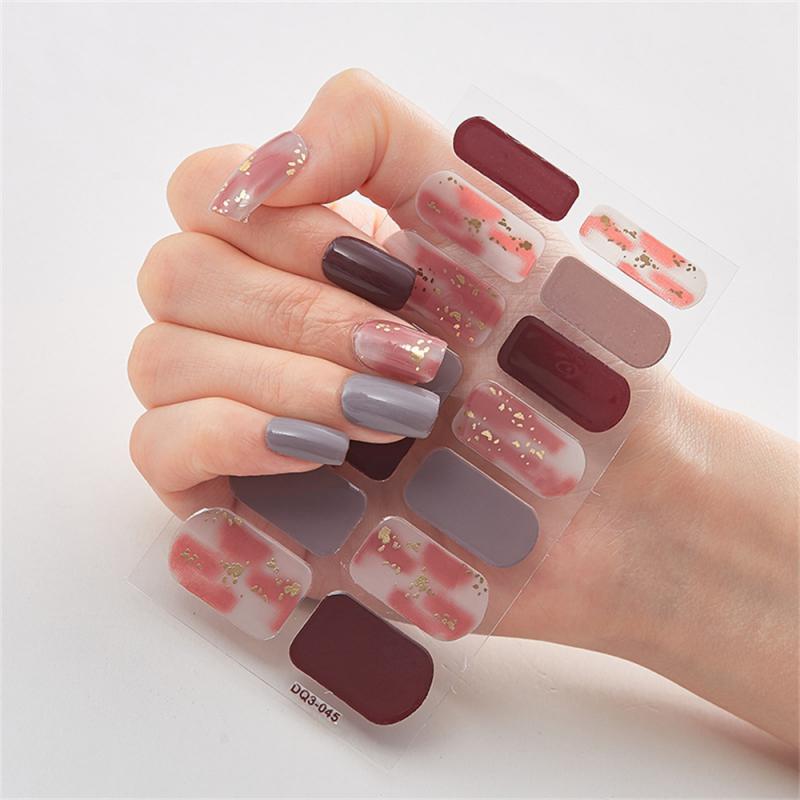 Pegatinas de Uñas de Cobertura Completa Esmalte de Uñas de Moda Decoración de Uñas Brillo Espumoso Autoadhesivas Manicura Diseñador Pegatina de Arte de Uñas