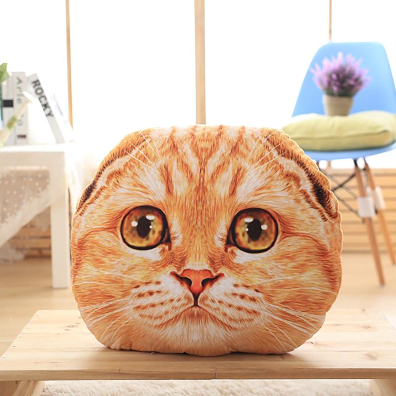 Scottish Fold Cat Plush Pillow Stuffed Soft Cartoon Animal Seat Cushion Back Support Plushie Sofa Chair Indoor Decor Gift